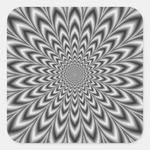 Crinkle Cut Puls in Schwarz und Weiß Quadratischer Aufkleber