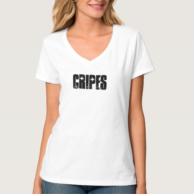 Cripes. Vee-Nacken-T-Shirt T-Shirt (Vorderseite)