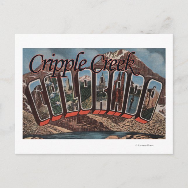 Cripple Creek, Colorado - Große Buchstabenszenen Postkarte (Vorderseite)