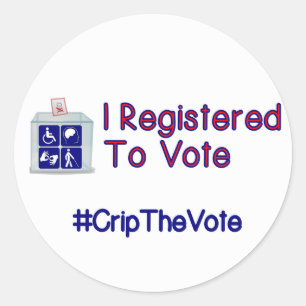 #CripTheVote I REGISTRIERTE Aufkleber (rund) klein