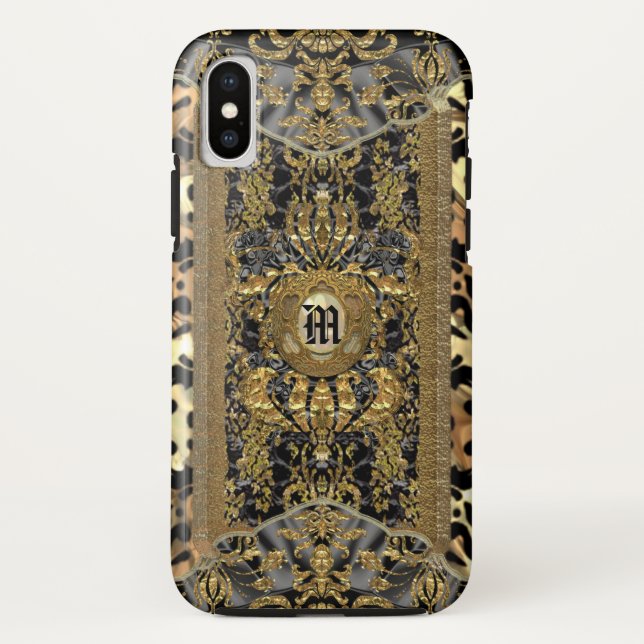 Crisaque Ponce Elegante Chic Monogram Case-Mate iPhone Hülle (Rückseite)