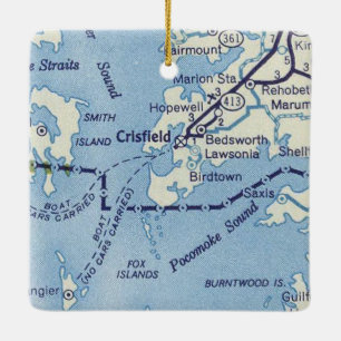 Crisfield MD Vintage Karte Keramikornament