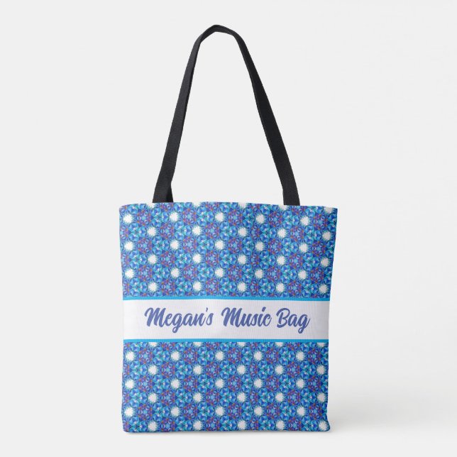 Crisp-blue Kaleidoskop-Muster. Tasche von höchster (Rückseite)