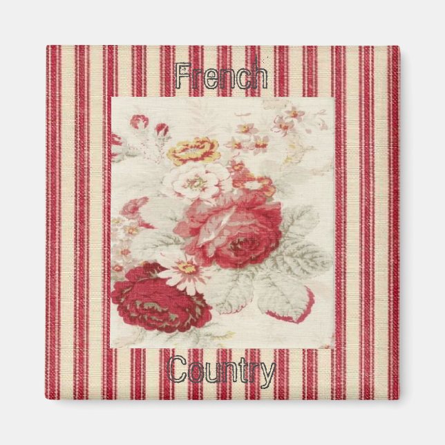 Crisp Clean Floral Französischer Country Kühlschra Magnet (Vorne)