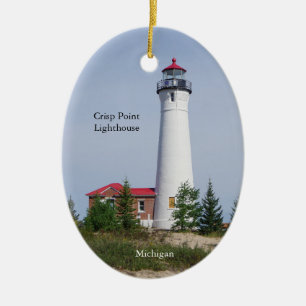 Crisp Point Lighthouse Oval Ornament