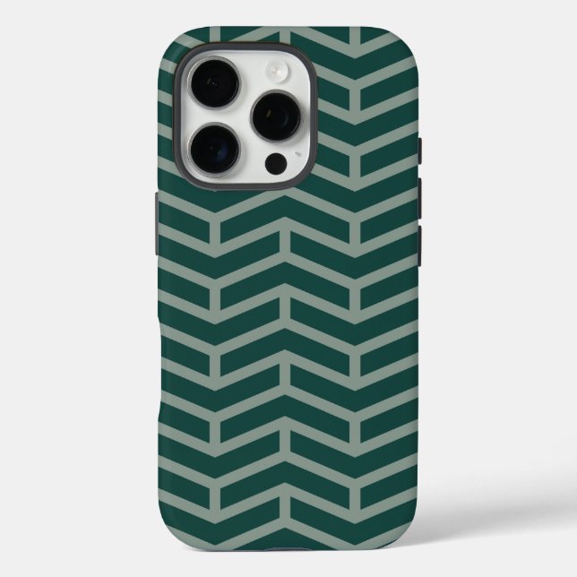 Crisp Sharp Gegen Pfeile Zickzack zwei Tone Grün Case-Mate iPhone Hülle (Rückseite)