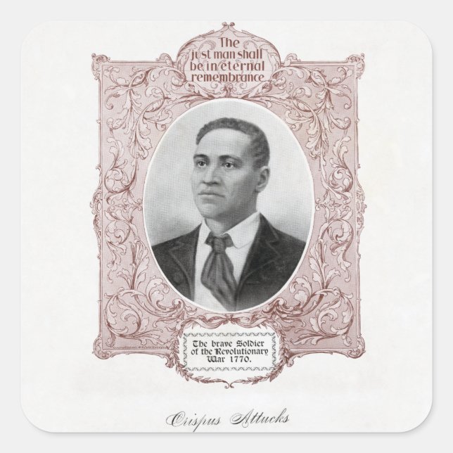 Crispus Attucks: Märtyrer der amerikanischen Revol Quadratischer Aufkleber (Vorderseite)