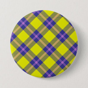 Criss Cross Colorful Tartan Muster Button
