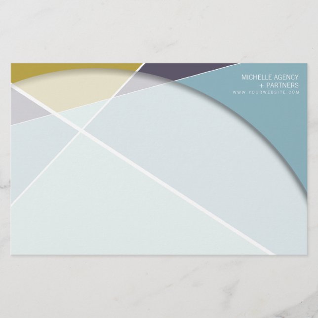 Criss Cross Geometric Muster Stilvolle Mod Art Briefpapier (Vorderseite)