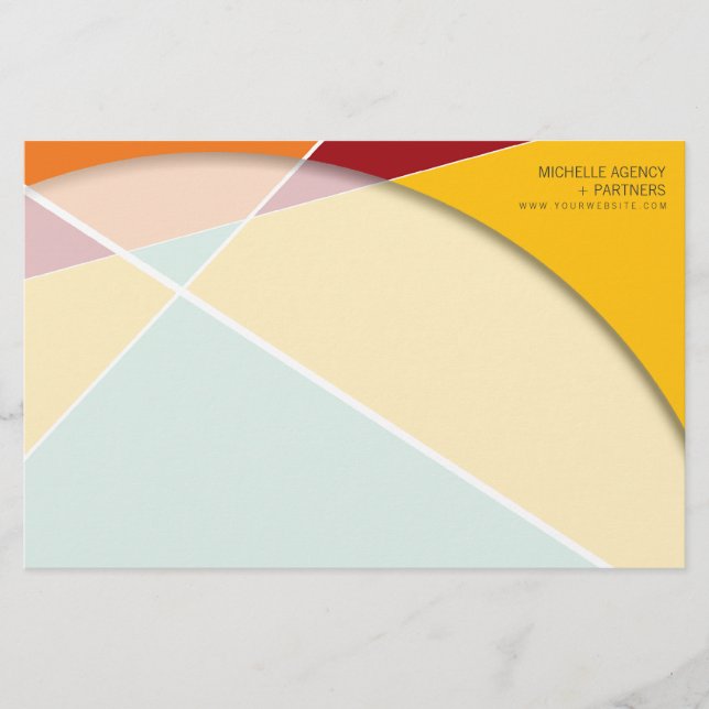 Criss Cross Geometric Muster Stilvolle Mod Art Briefpapier (Vorderseite)