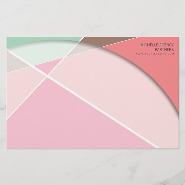 Criss Cross Geometric Muster Stilvolle Mod Art Briefpapier (Vorderseite)