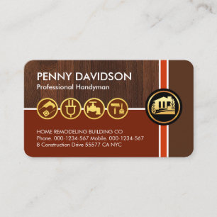 Crisscross Timber Lines Zuhause Handyman Visitenkarte