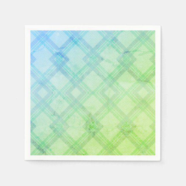 Crisscrossed Happy Green & Blue, Gelbe Karos Serviette (Vorderseite)