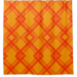 Crisscrossed Happy Red & Yellow/Orange Karos Duschvorhang