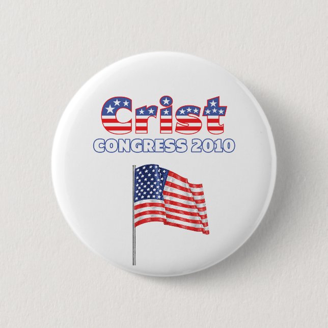 Crist patriotische Wahlen Flagge-2010 Button (Vorderseite)
