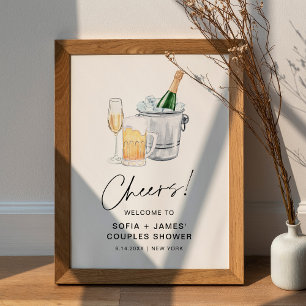 CRISTAL Bubbles and Brews Couples Duschzeichen Poster