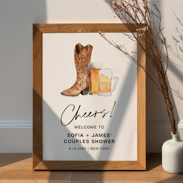 CRISTAL Stiefel and Brews Couples Duschzeichen Poster (Von Creator hochgeladen)