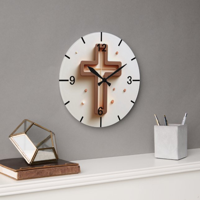Cristian Light Cross Wand Große Wanduhr (Büro)