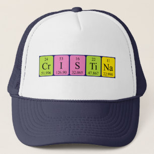 Cristina periodic table name hat truckerkappe