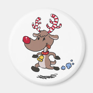 Cristmas Rentier läuft Hintergrundfarbe auswähle Magnet