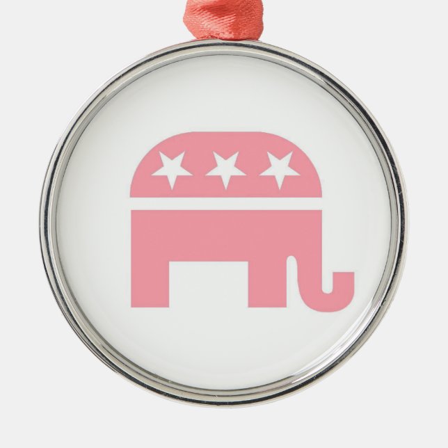 Cristmas rosa Elefant GOP Verzierung Ornament Aus Metall (Vorne)