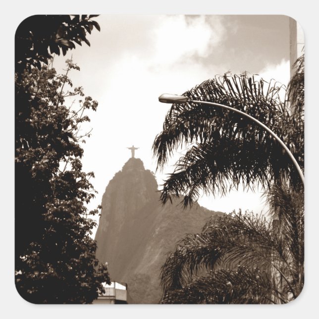 Cristo da Rua Quadratischer Aufkleber (Vorderseite)