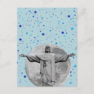Cristo Redentor, Mond und blaue Sterne Postkarte