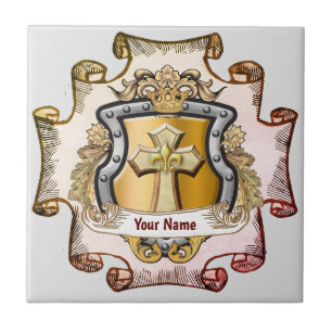 Cristos Kreuz Schild Nachname Fliese