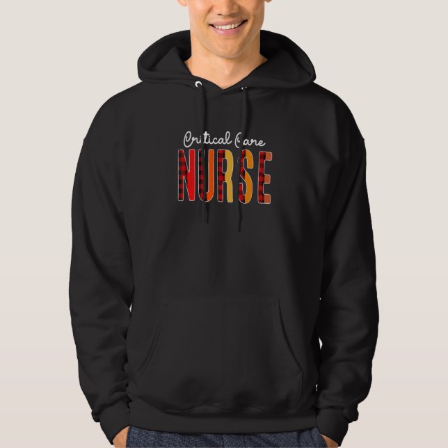 Critical Care Krankenpflege Karierte rote Liebe He Hoodie (Vorderseite)