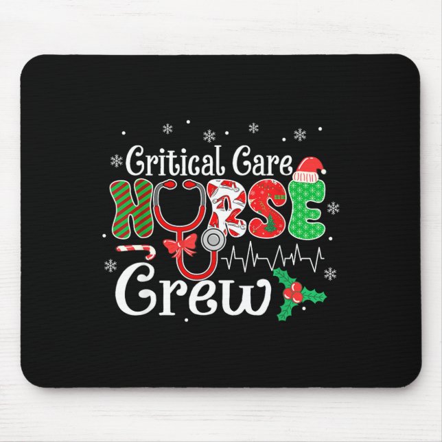 Critical Care Nurse Crew Stethoscope Santa Hat Chr Mousepad (Vorne)