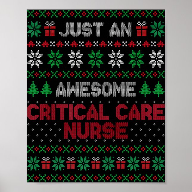 Critical Care Nurse Critical Care Nurse Ugly Xmas  Poster (Vorne)