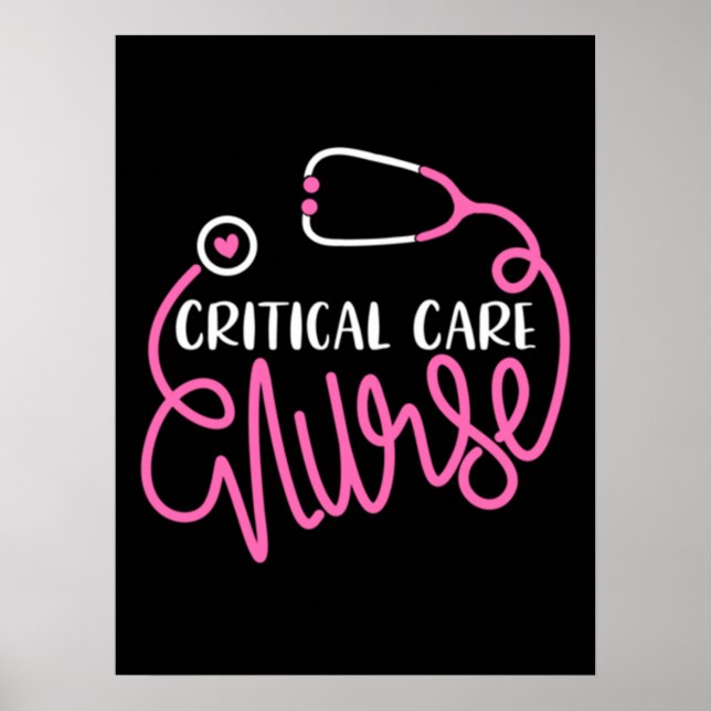 Critical Care Nurse Logo RN Critical Care Nursing Poster (Vorne)