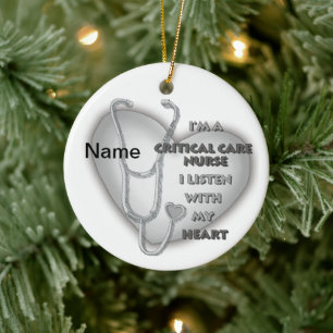 Critical Care Pflege Pflege Graues Herz Keramik Ornament
