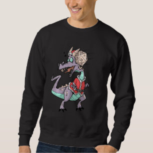 Critical Hit D20 Dice Rpg Meme Pnp Dragon Santa Cl Sweatshirt