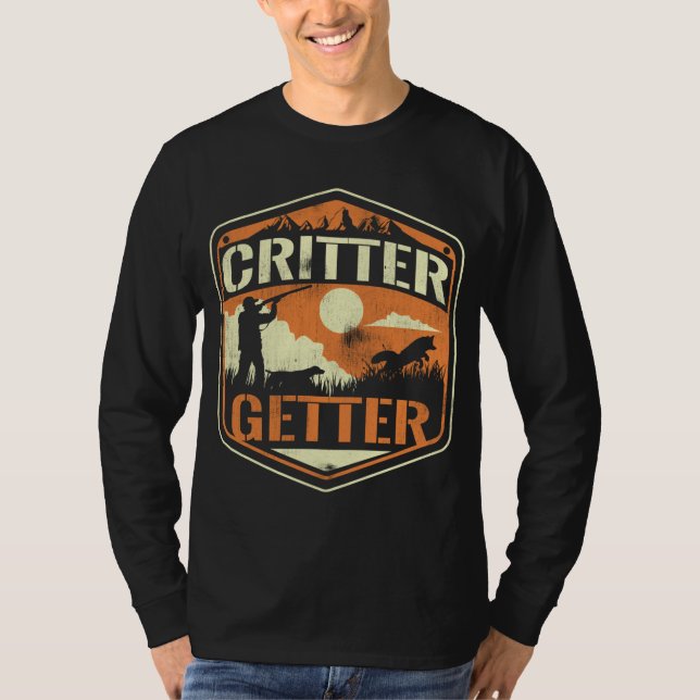 Critter Getter Hunter Jägereiche Raccoon Hu T-Shirt (Vorderseite)