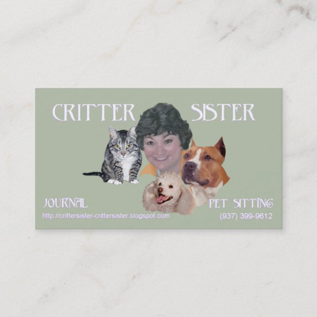 Critter Sister Business Card Visitenkarte (Vorderseite)