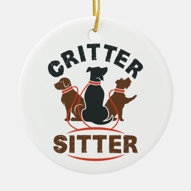Critter Sitter Cute Pet Sitter Keramik Ornament (Vorne)