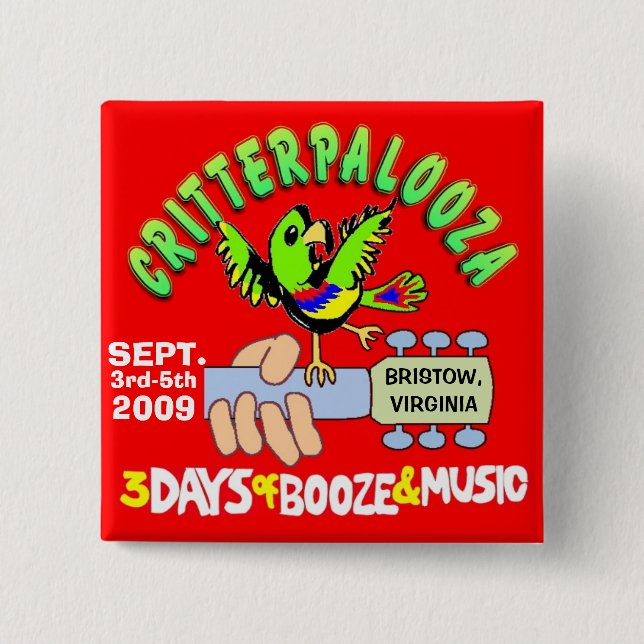 CRITTERPALOOZA Knöpfe Button (Vorderseite)