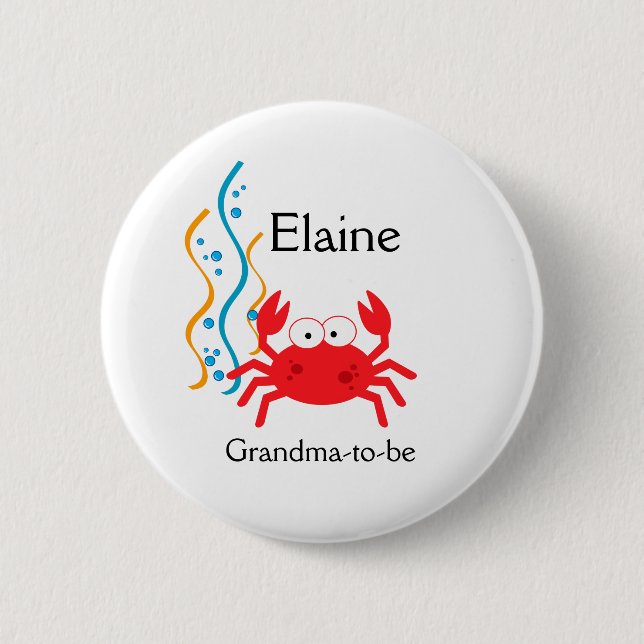 CRITTERS CRAB NAME TAG Personalisiert Button (Vorderseite)