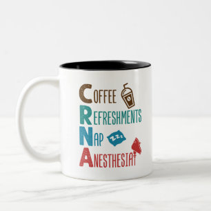 CRNA Kaffeespezialitäten Nickerchen Anästhesie Zweifarbige Tasse