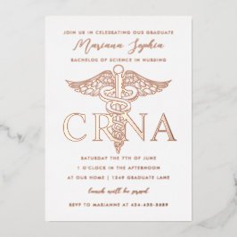 CRNA Krankenpflege Abschluss Gold Foil Einladung