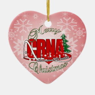 CRNA MERRY CHRISTMAS Nurse Anästhesist Keramik Ornament
