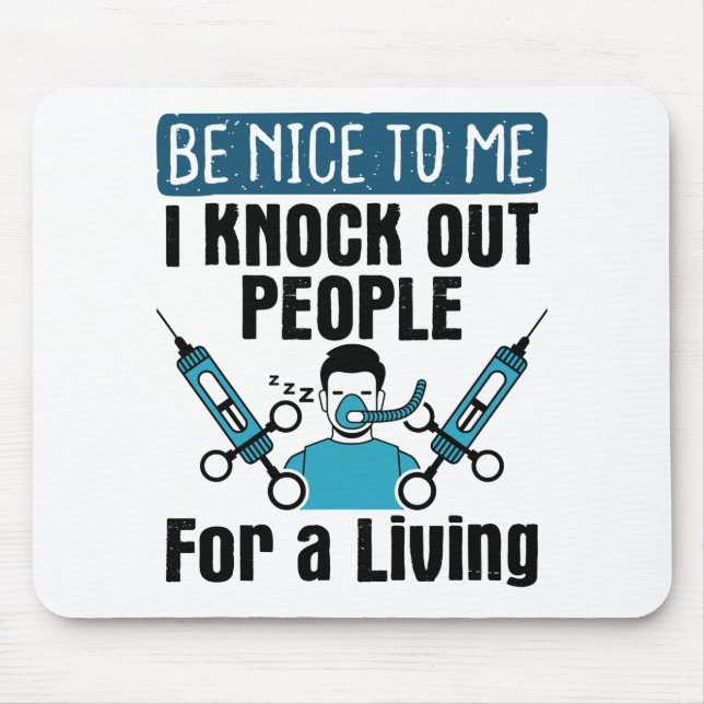 CRNA Nurse Anästhesist Anästhesist Knock Out Mousepad (Vorne)