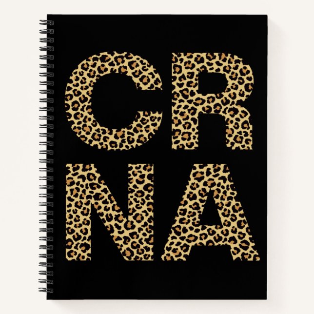 CRNA Nurse Anästhesist Cheetah Leopard Druck Notizbuch (Vorderseite)