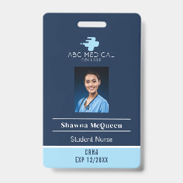 CRNA Student Nurse Practitioner Blue QR Code Foto Ausweis