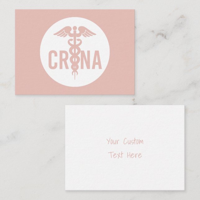 CRNA zertifizierter Nurseanästhesist Custom Mitteilungskarte (Vorne/Hinten)
