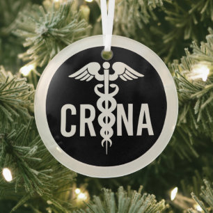 CRNA-zertifiziertes Geschenk für Krankenschwestern Ornament Aus Glas
