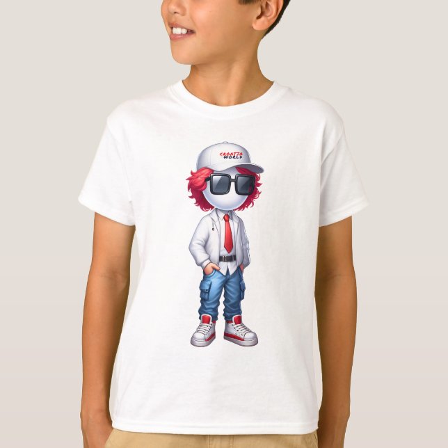 CRO@ - Weiße Vorderseite und Rückseite T-Shirt (Vorderseite)