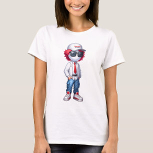 CRO@ - Weiße Vorderseite und Rückseite T-Shirt