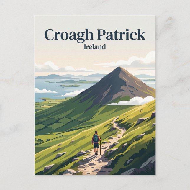 Croagh Patrick Irland Postkarte (Vorderseite)